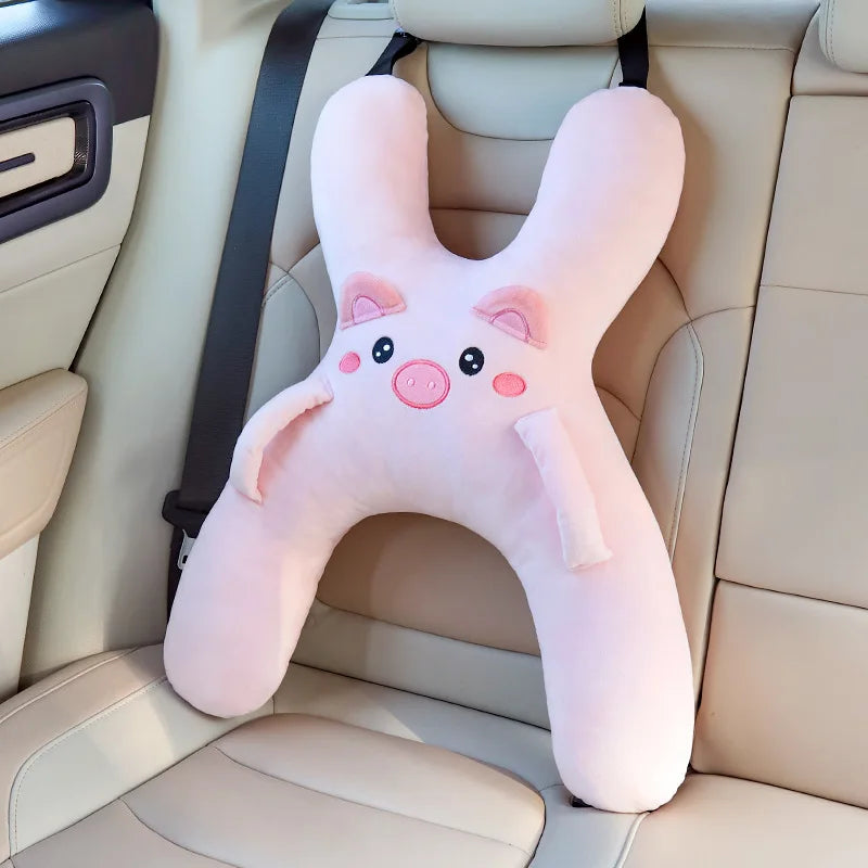 B Color Name Kids Car Seat Neck Pillow – Back Seat Travel Sleep Aid