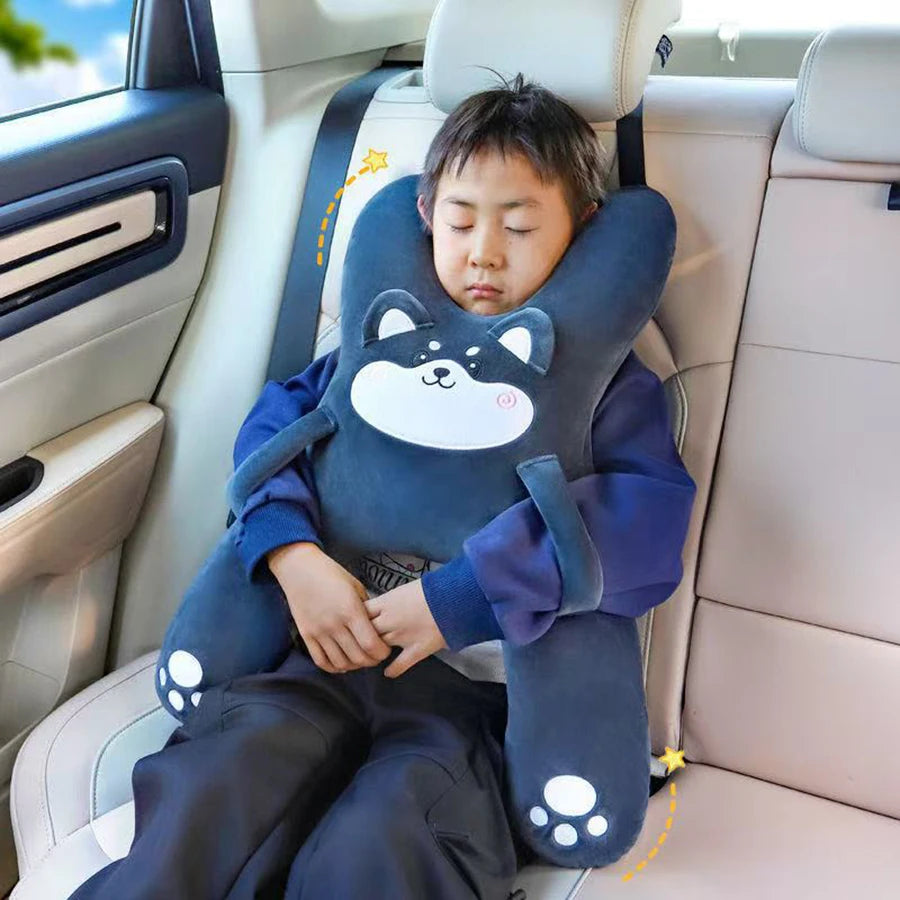 Kids Car Seat Neck Pillow – Back Seat Travel Sleep Aid
